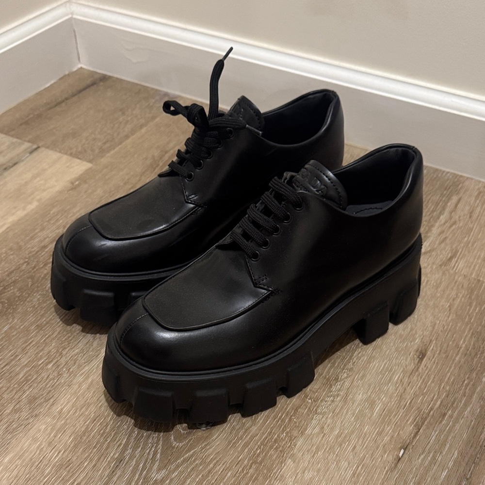 Prada Women’s Brushed Leather Lace-Up shoe